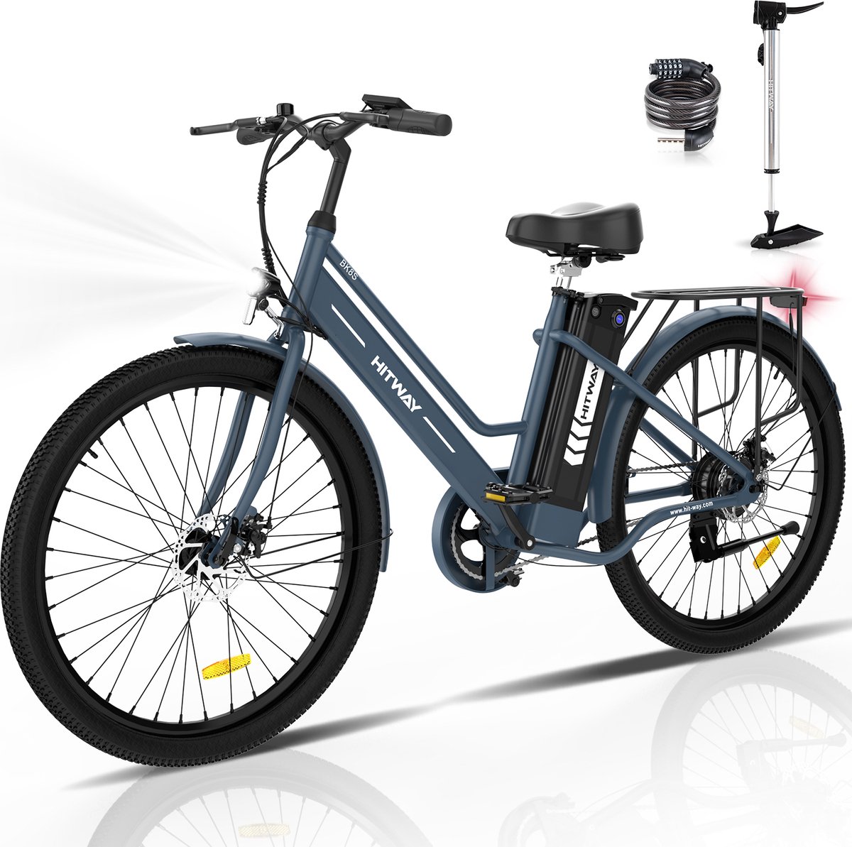 blauwe elektrische fiets