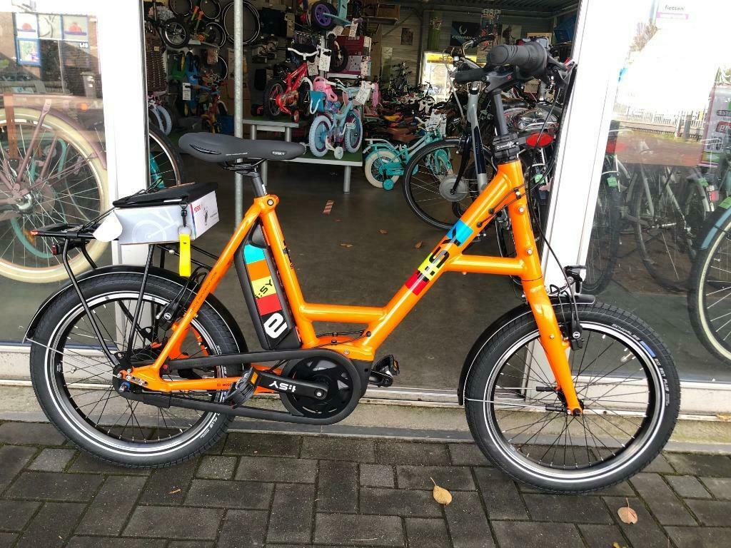 oranje elektrische fiets